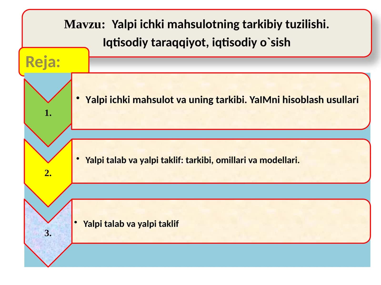 Iqtisodiyotga oʻtish (Amaliy ishlar/Iqtisodiyot) 1