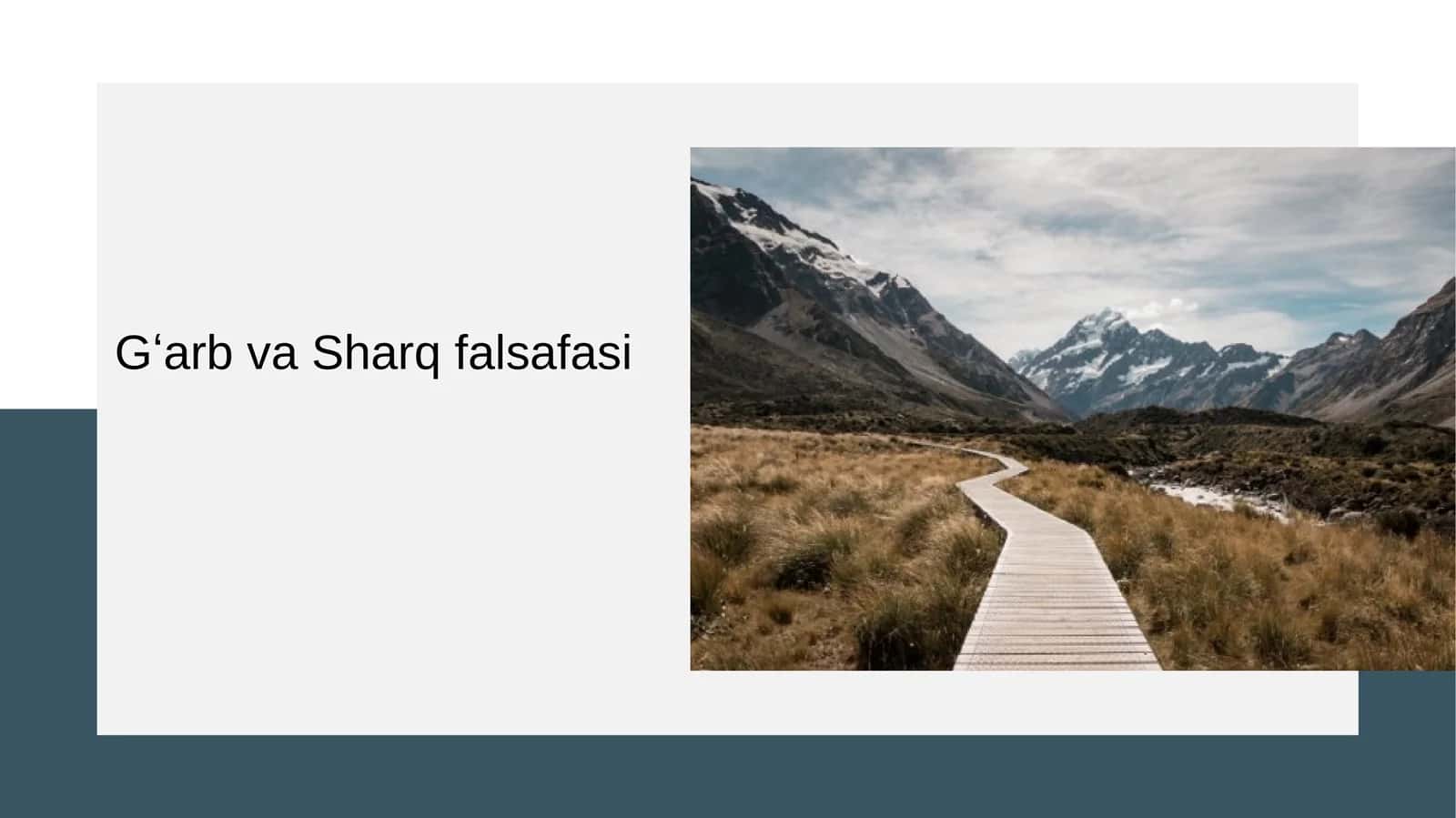 Gʻarb va Sharq falsafasi 1