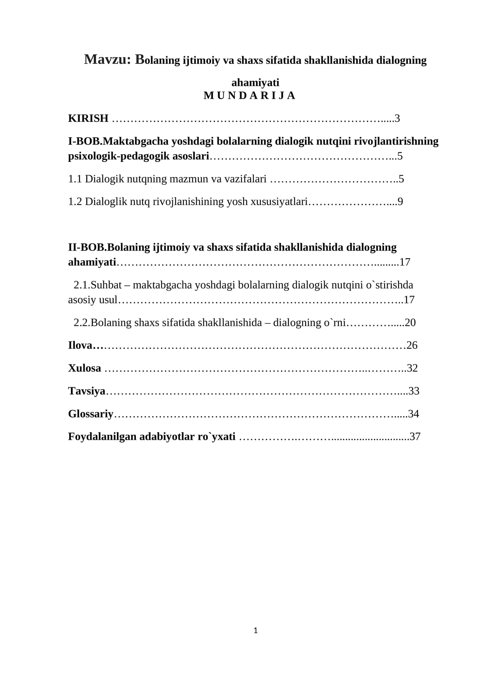 Bolaning ijtimoiy va shaxs sifatida shakllanishida dialogning ahamiyati 1