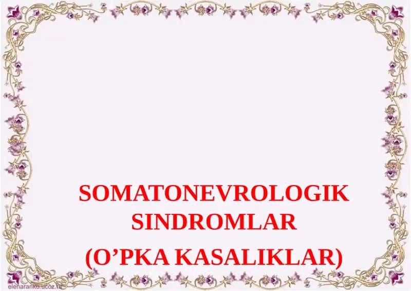 SOMATONEVROLOGIK SINDROMLAR 1