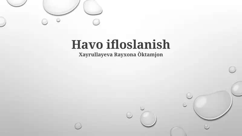 Havoning ifloslanishi 1