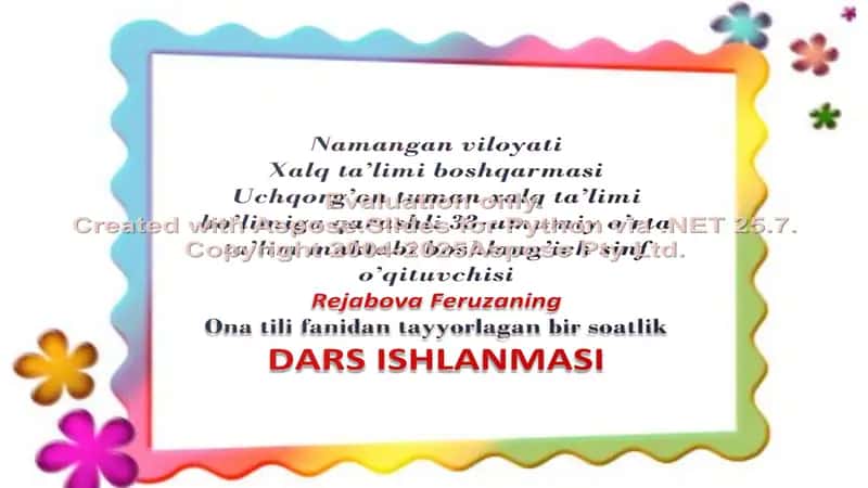 Ona tili fanidan tayyorlagan dars ishlanmasi 1