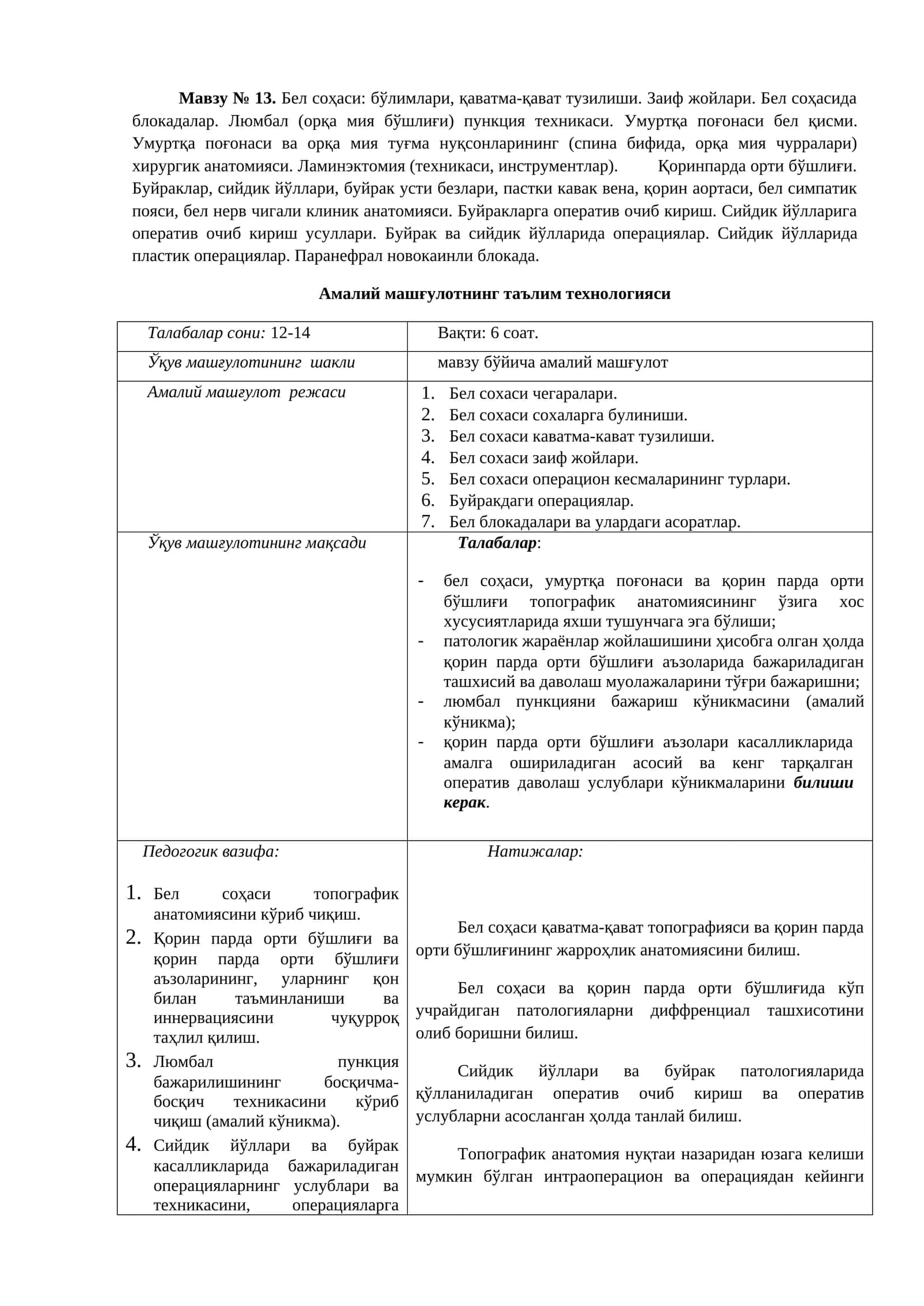 Бел соҳаси: бўлимлари, қаватма-қават тузилиши 1