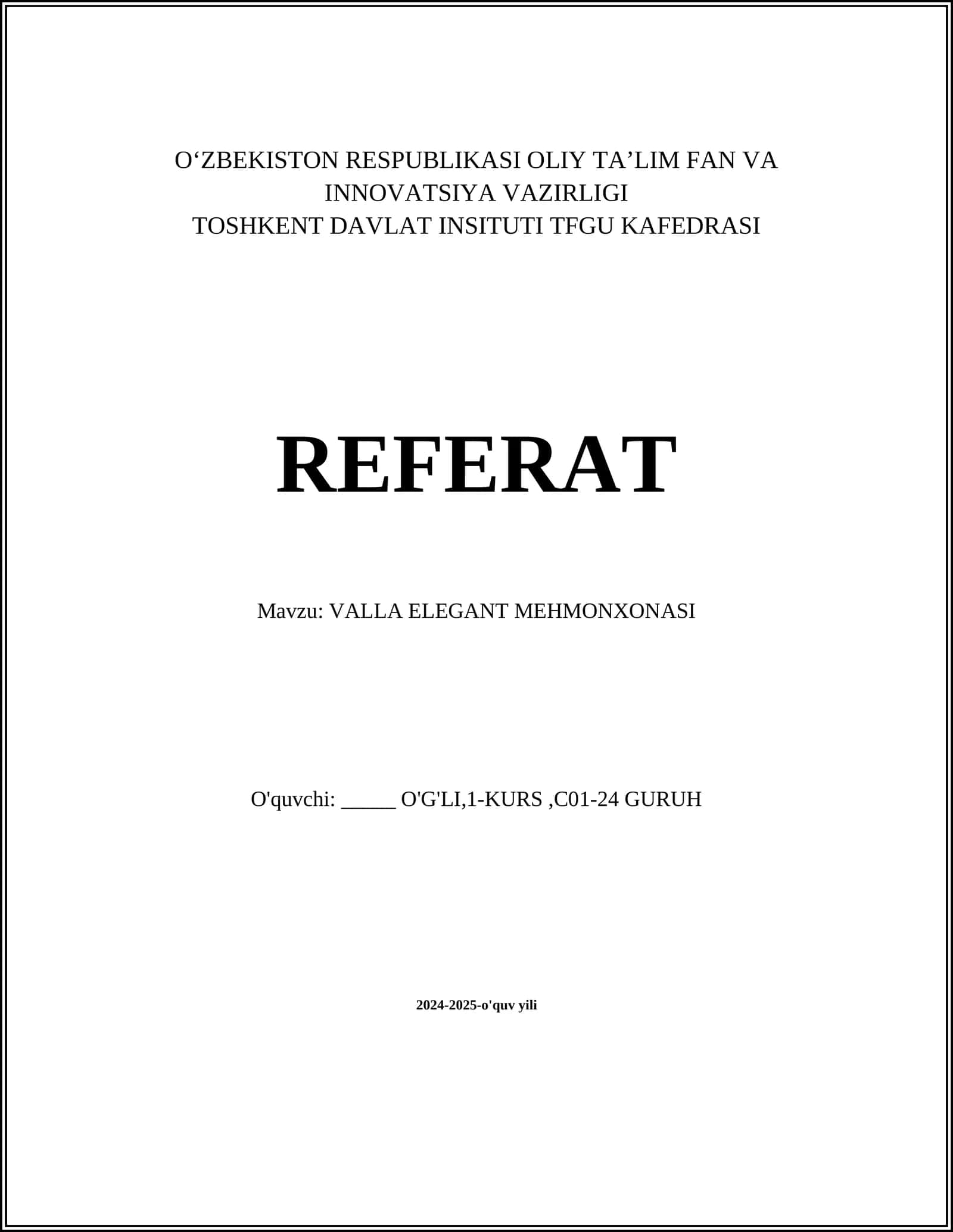 VALLA ELEGANT MEHMONXONASI 1