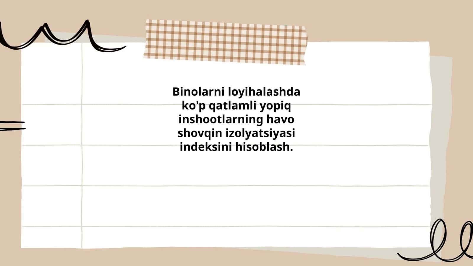 Binolarni loyihalashda ko'p qatlamli yopiq inshootlarning havo shovqin izolyatsiyasi indeksini hisoblash 1