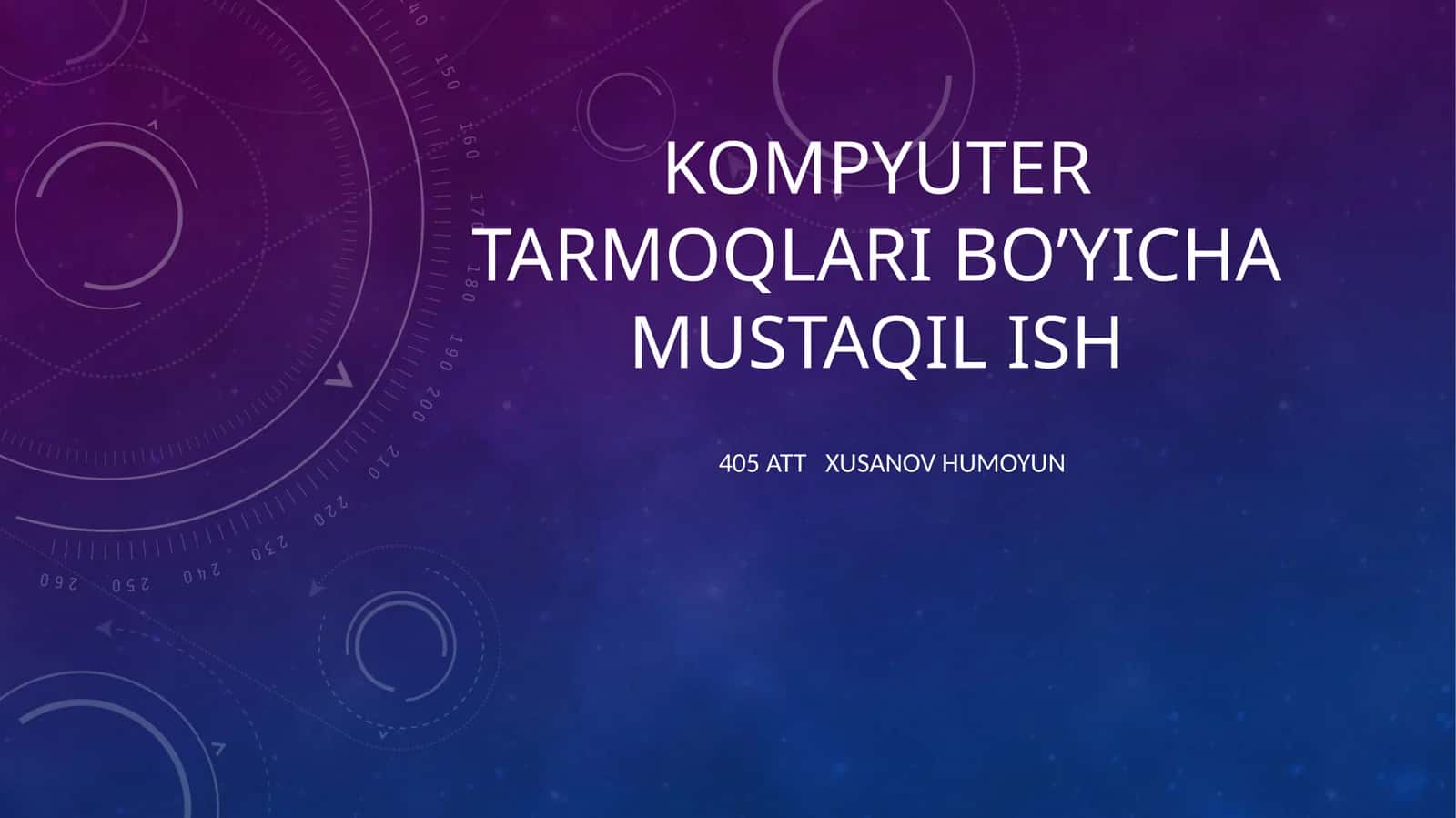 Kompyuter Tarmoqlari bo'yicha Mustaqil Ish 1