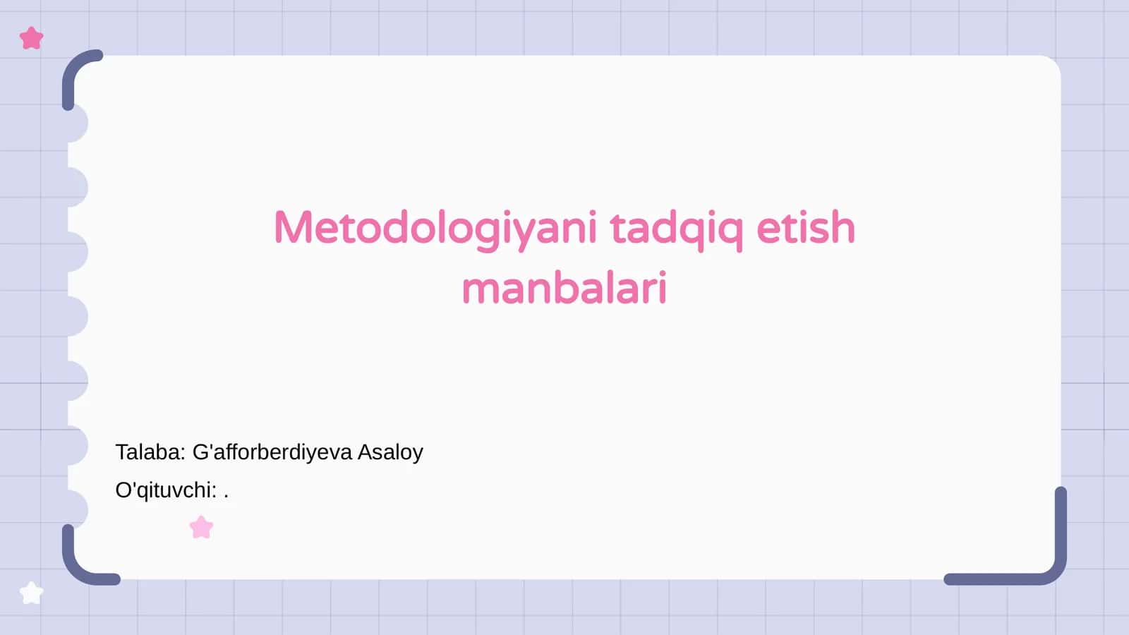 Metodologiyani tadqiq etish manbalari 1