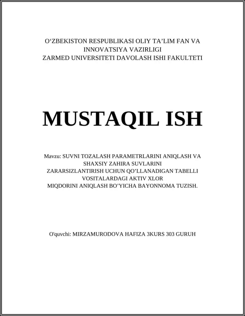 Bayonnomani Tuzish Boʼyicha Bayonnoma 1