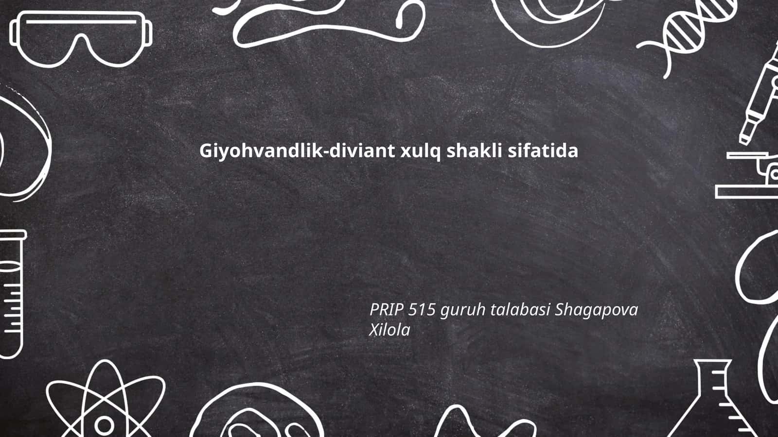 Giyohvandlikning tarixi va uning ijtimoiy ildizlari 1