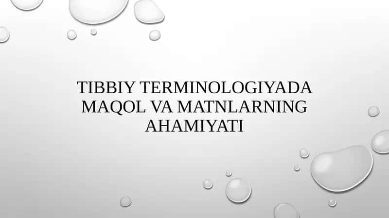 tibbiy terminologiyada maqol va matnlarning ahamiyati 1