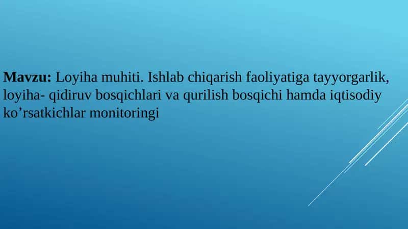 Loyiha muhiti 1