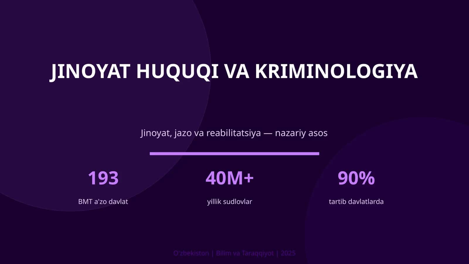 Jinoyat Huquqi va Kriminologiya 1