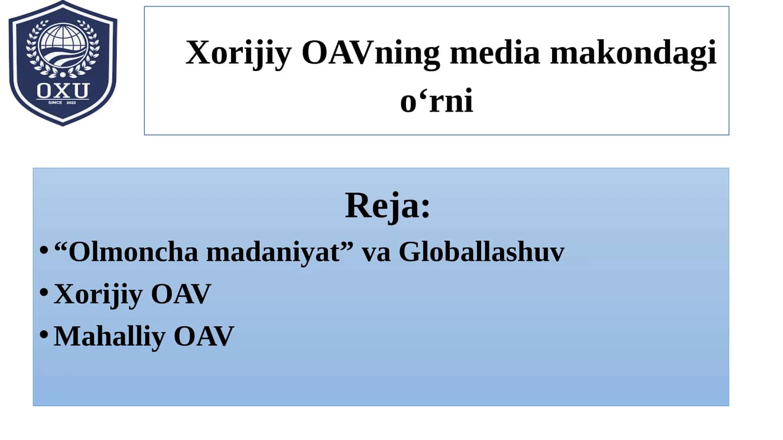 Xorijiy OAVning media makondagi o‘rni 1