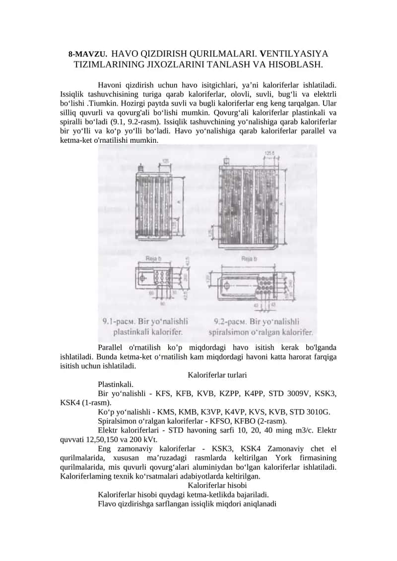 HAVO QIZDIRISH QURILMALARI 1
