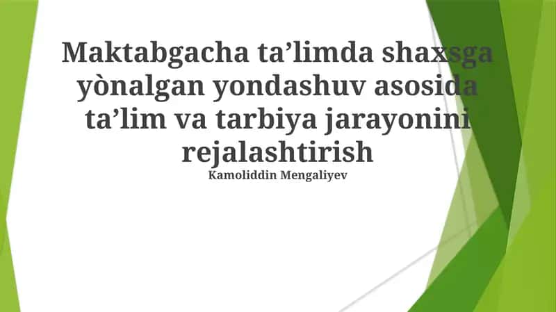 Reja: Shaxsiy ehtiyojlarni baholash 1