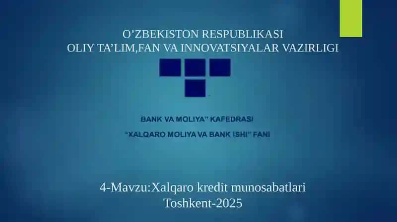 Xalqaro kredit munosabatlari