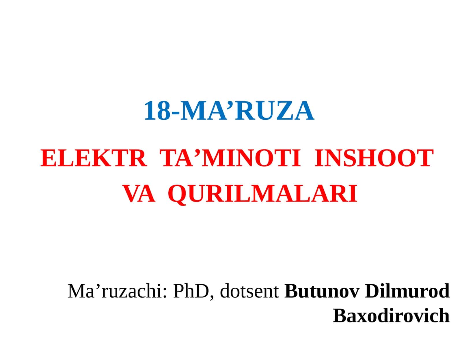 ELEKTRTA’MINOTIINSHOOTVAQURILMALARI 1