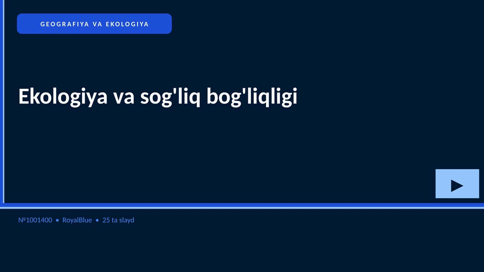 Ekologiya va sog'liq bog'liqligi 1