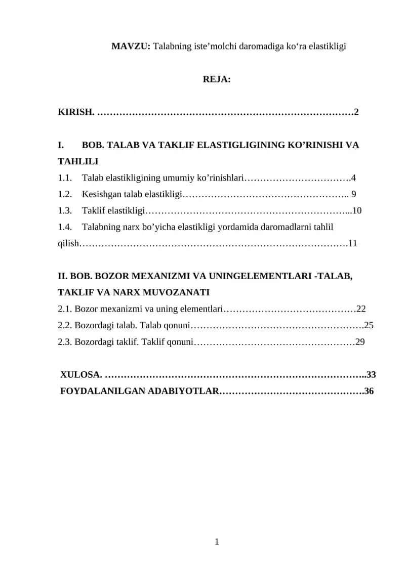 Bozor Iqtisodiyoti 1