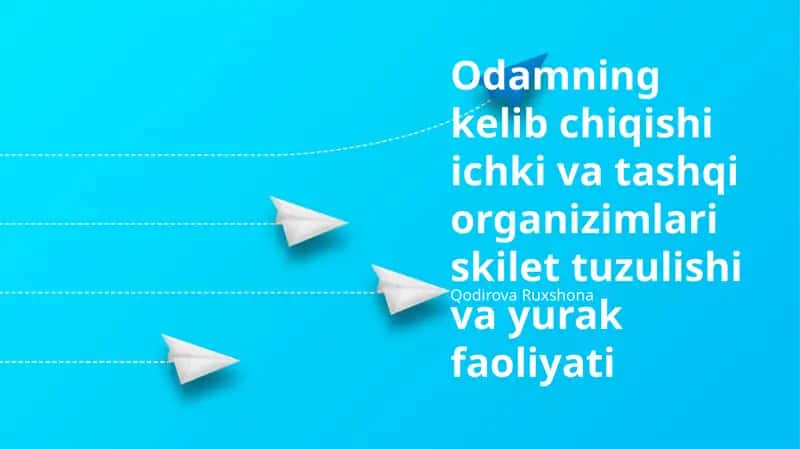 Odamning kelib chiqishi ichki va tashqi organizimlari skilet tuzulishi va yurak faoliyati 1