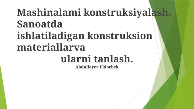 Zamonaviy Konstruksion Materiallar va Ularning Xususiyatlari 1