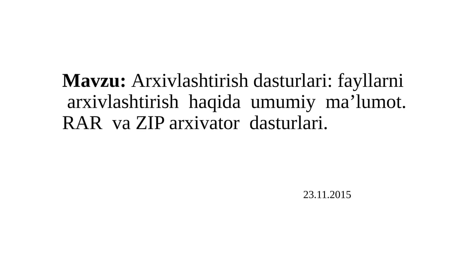 Arxivlashtirishdasturlari 1