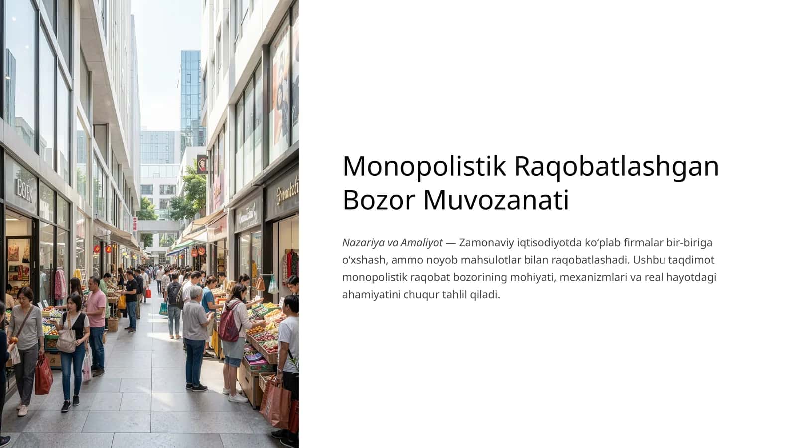 Monopolistik Raqobatlashgan Bozor Muvozanati 1
