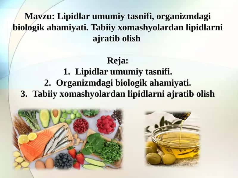 Lipidlar umumiy tasnifi 1