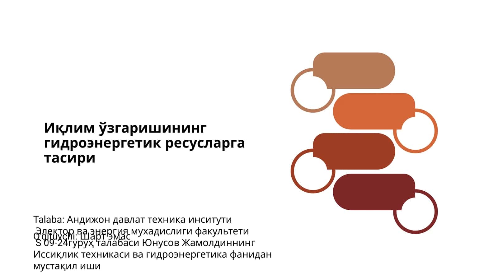 Иқлим ўзгаришининг гидроэнергетик ресусларга тасири 1