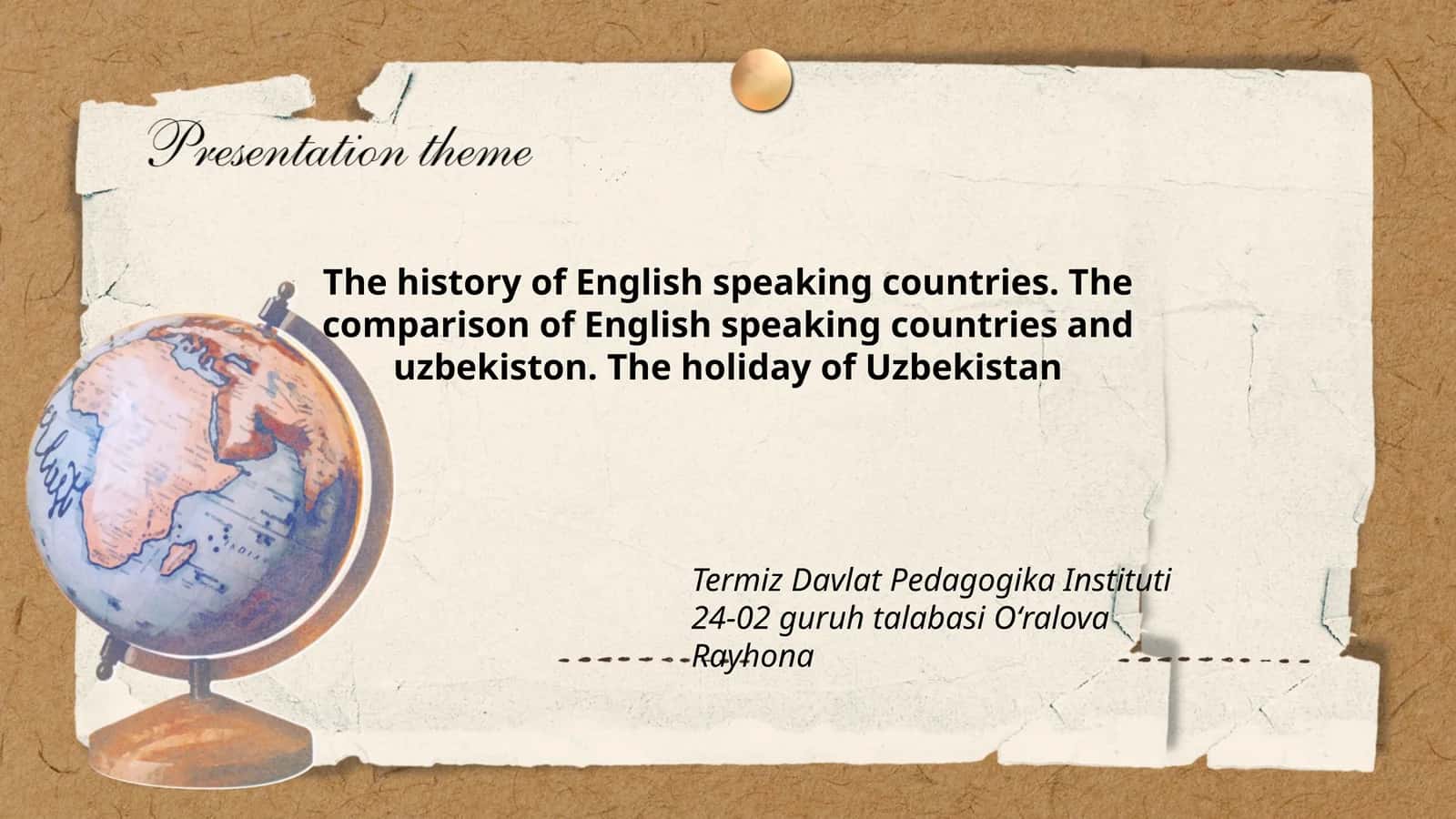 The history of English speaking countries 1