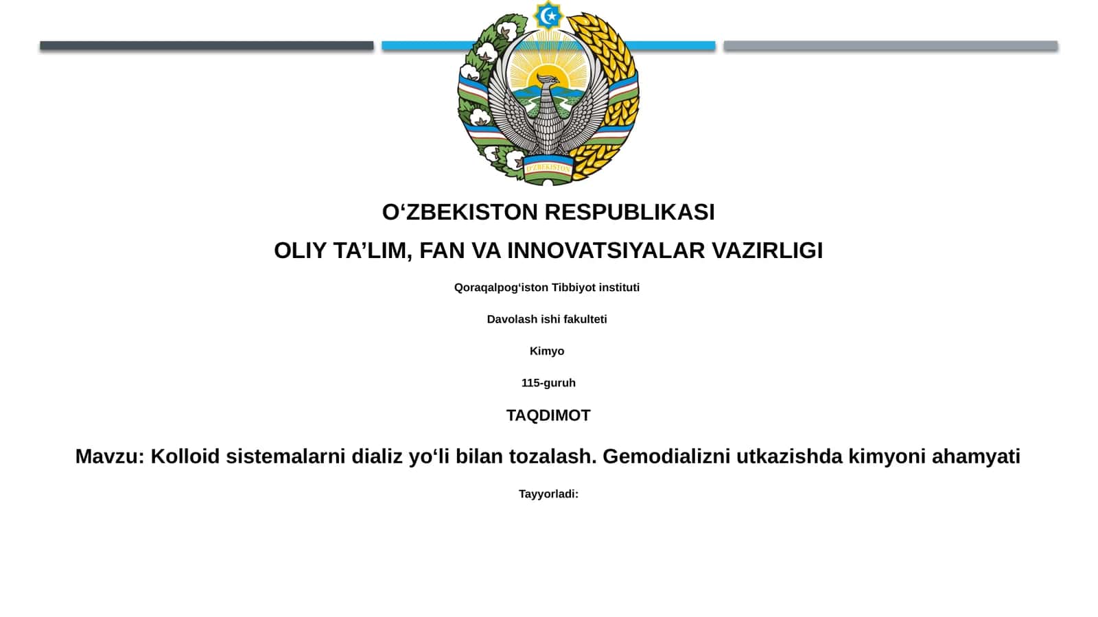 Kolloidsistemalarnidializyoʻlibilantozalash.Gemodializniutkazishdakimyoniahamyati 1
