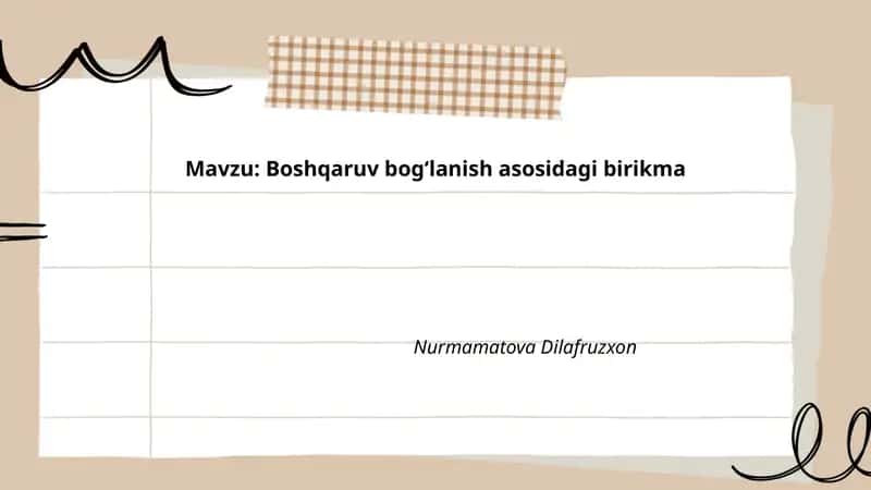 Boshqaruv bog‘lanish asosidagi birikma 1