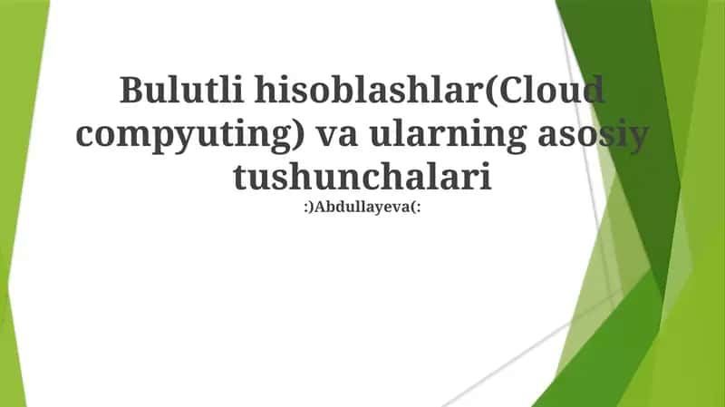 Bulut texnologiyalari asosiy tushunchalari 1