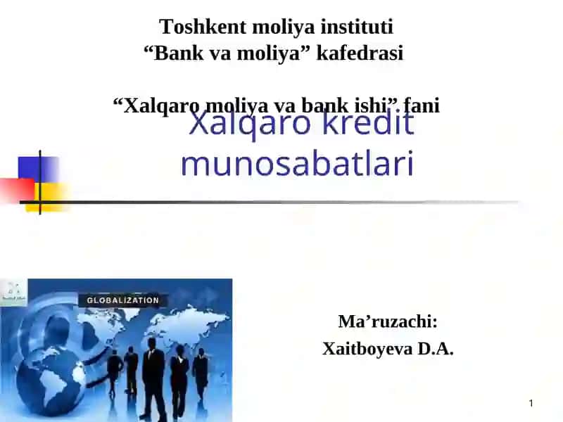 Xalqaro kredit munosabatlari