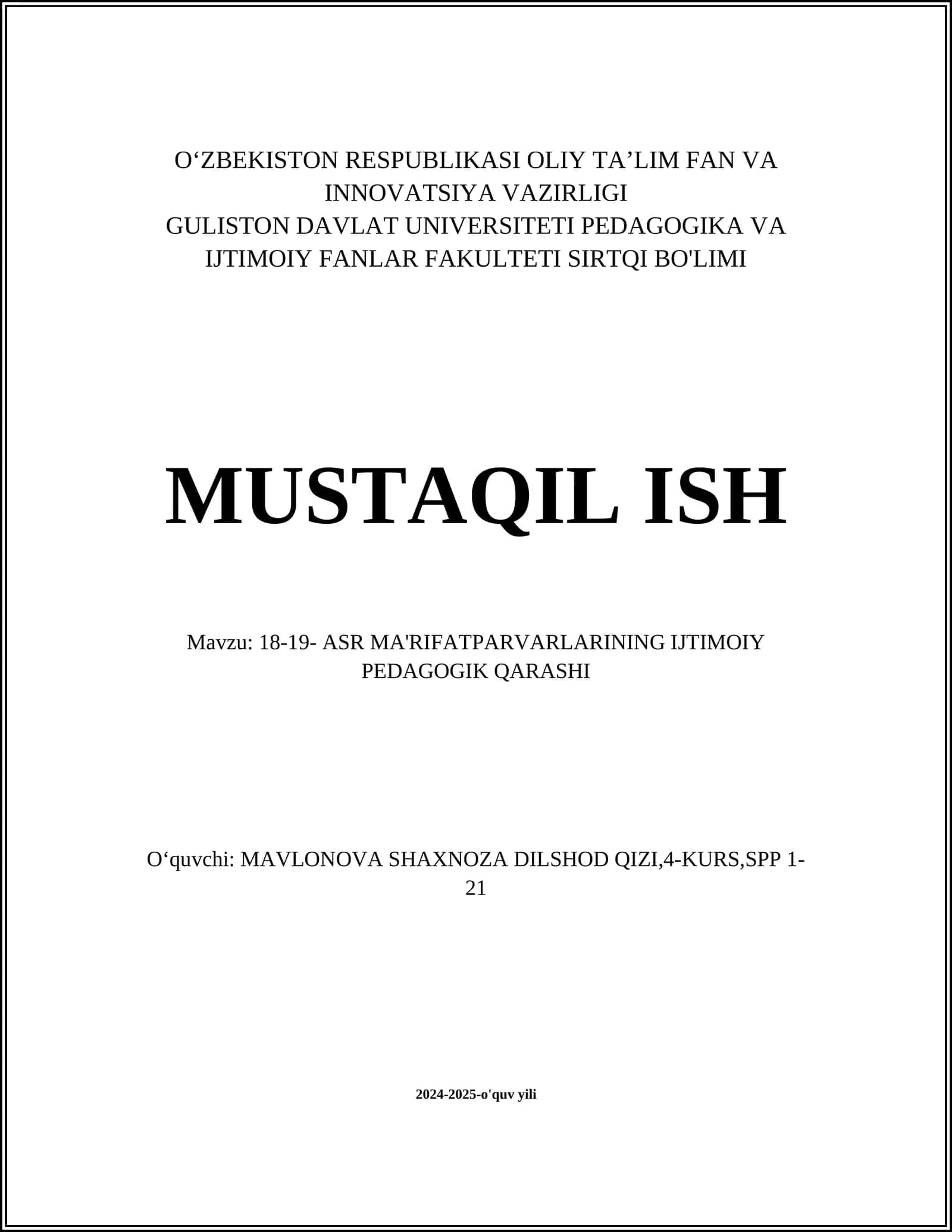 18-19- ASR MA'RIFATPARVARLARINING IJTIMOIY PEDAGOGIK QARASHI 1