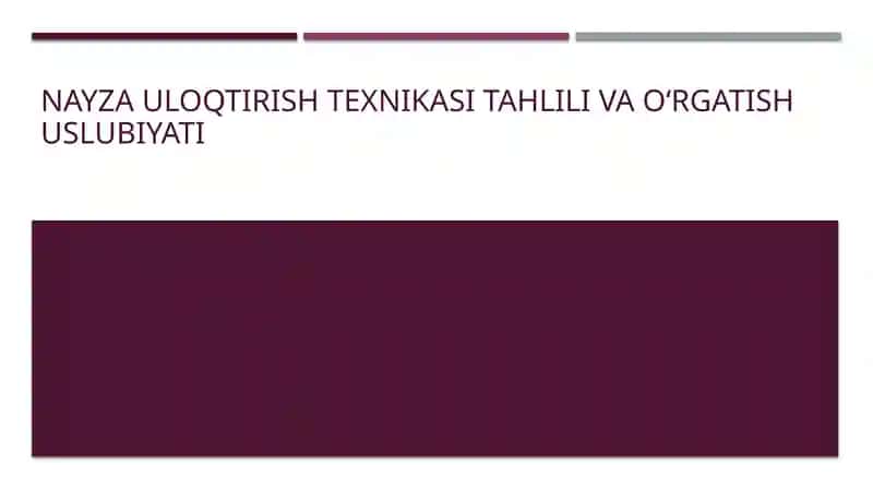 Nayza uloqtirish texnikasi