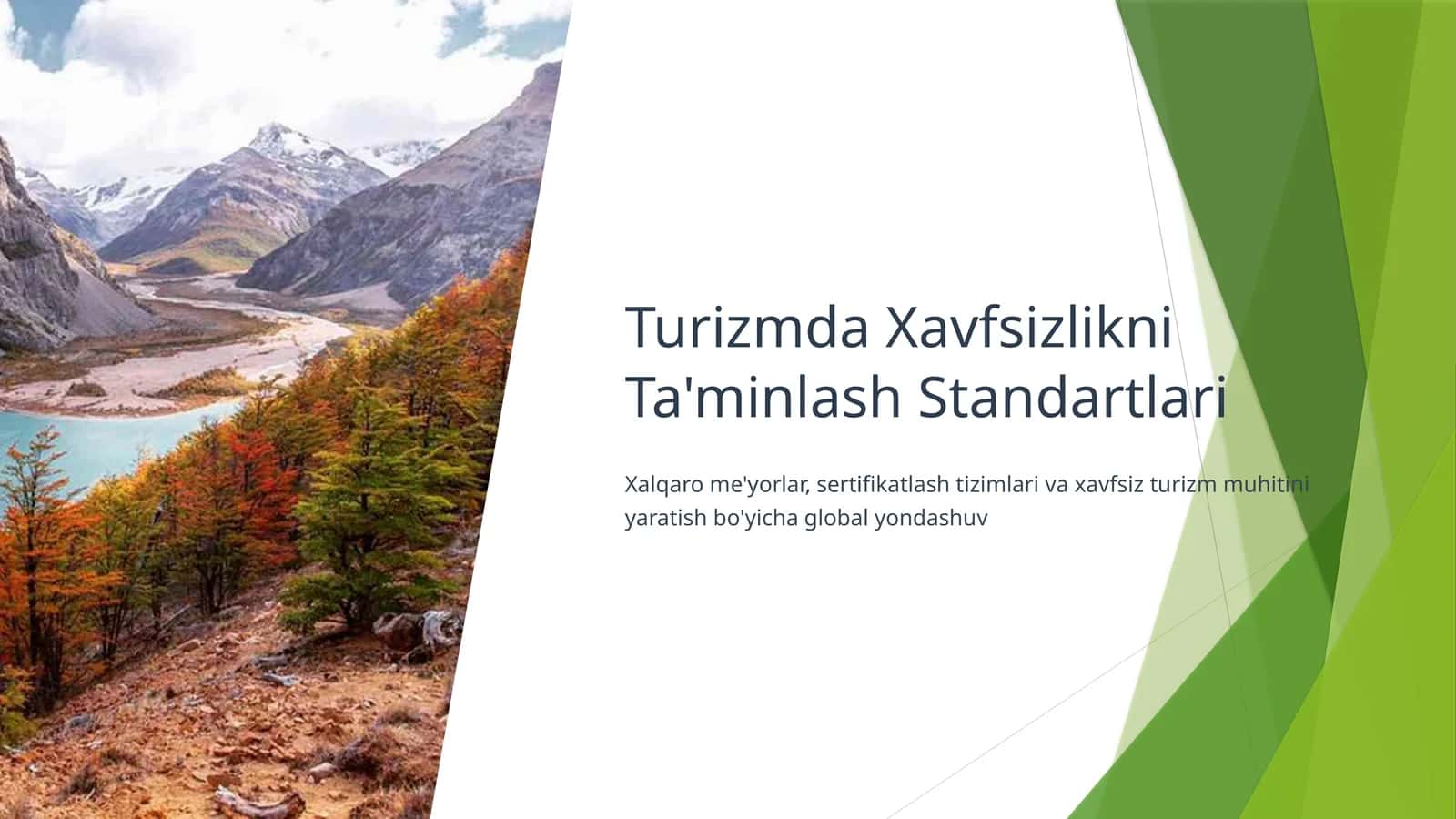 Turizmda Xavfsizlikni Ta'minlash Standartlari 1