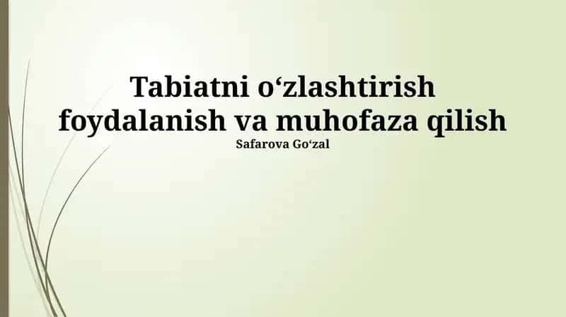 Yashil texnologiyalar 1