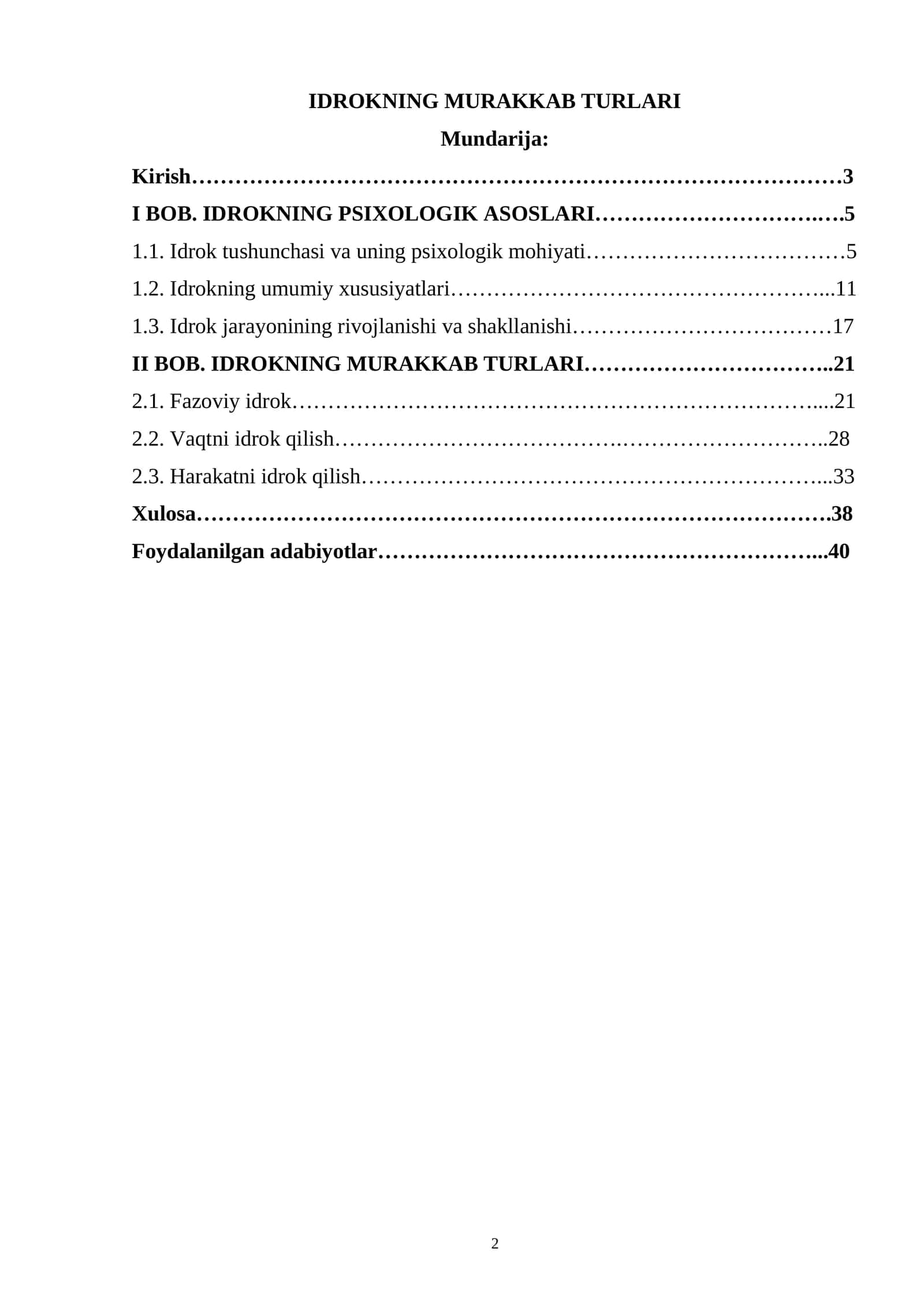 IDROKNING MURAKKAB TURLARI 1
