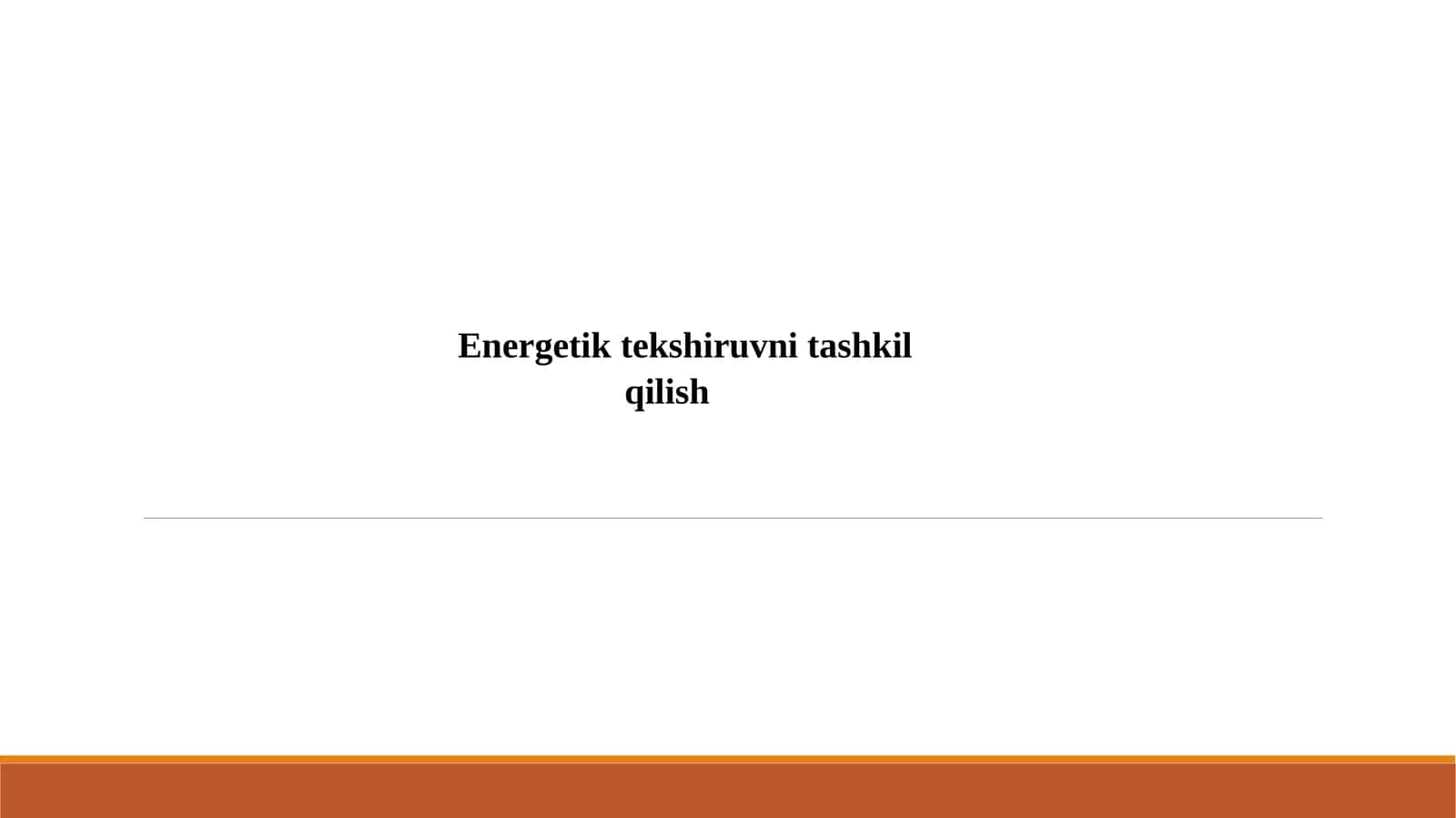 Energetik tekshiruvni tashkil qilish 1