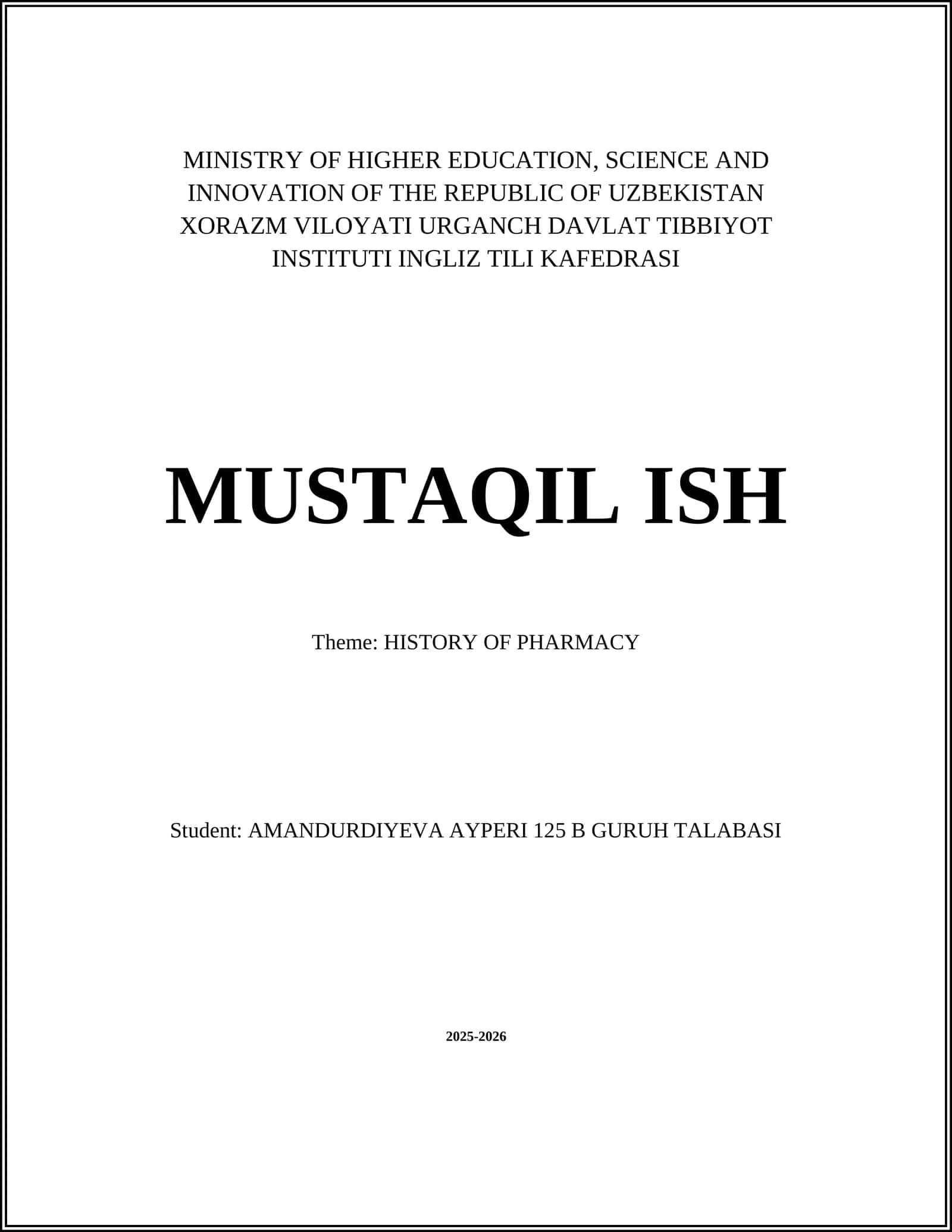 HISTORY OF PHARMACY 1