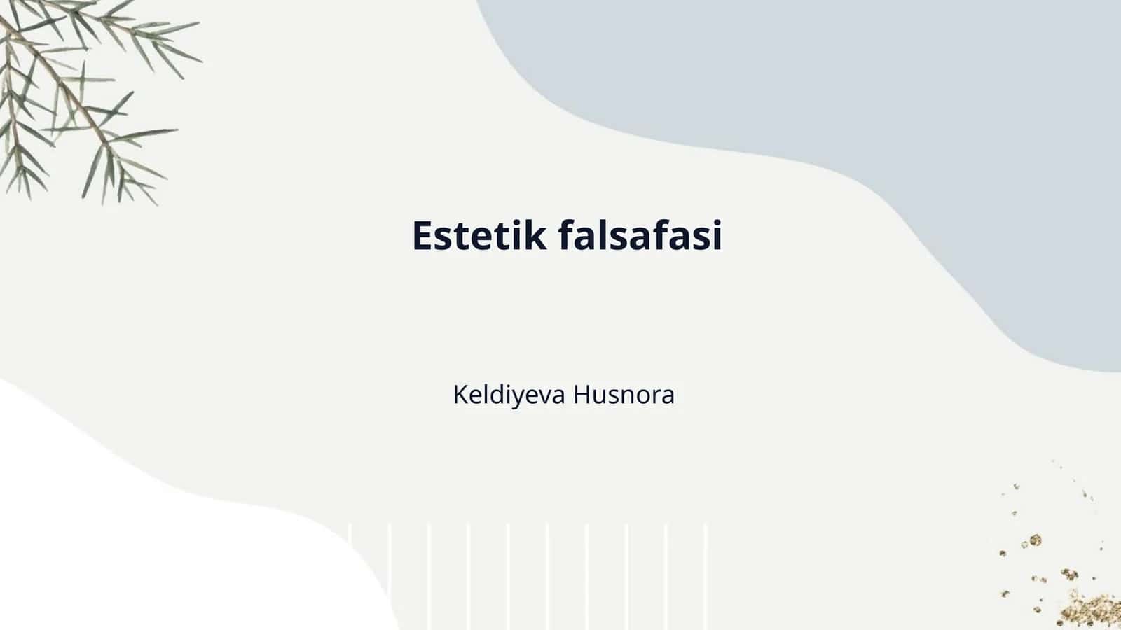 Estetik falsafasi 1