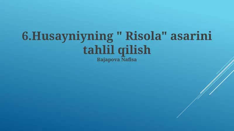 Risola asarini tahlil qilish 1