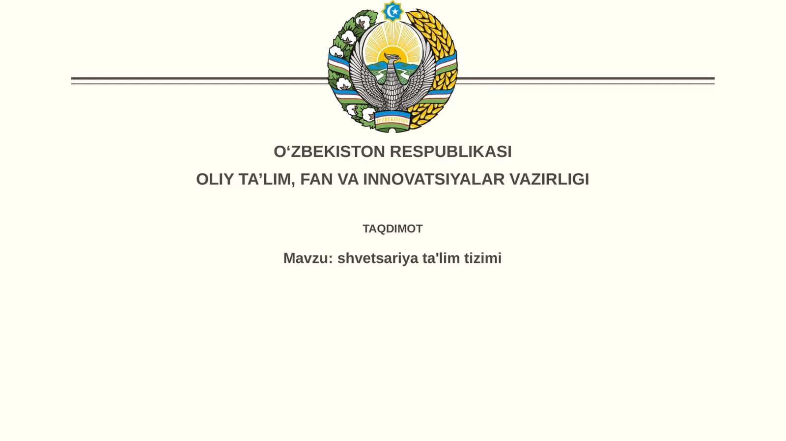 Shveytsariya ta'lim tizimi 1