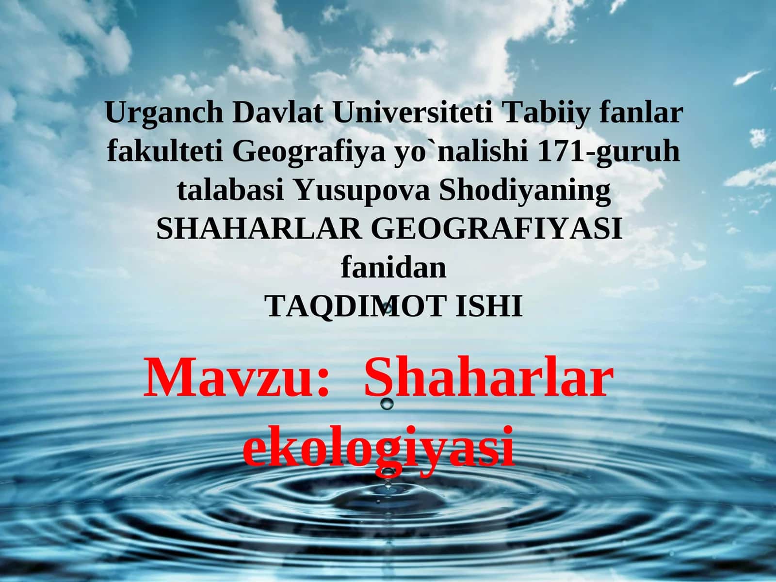 SHAHARLAR GEOGRAFIYASI 1