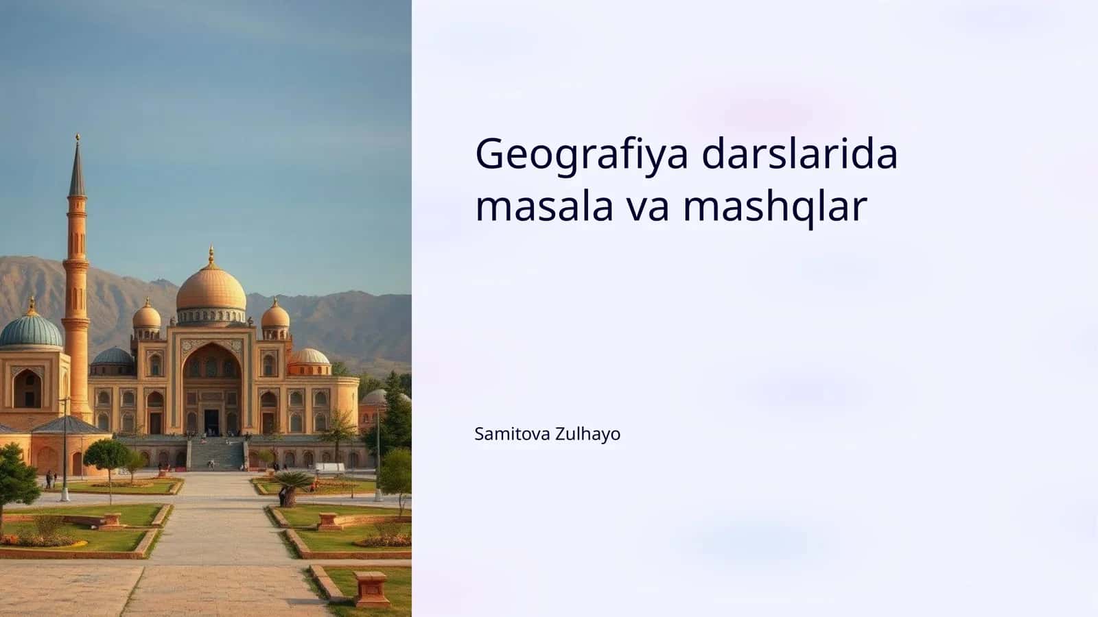 Geografiya darslarida masala va mashqlar 1