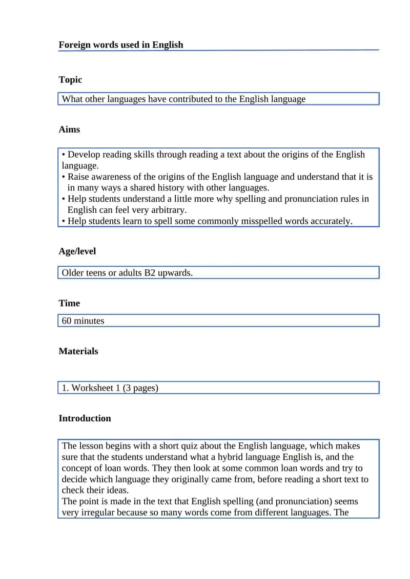 Foreign words used in English 1