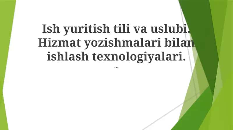 Ish yuritish tili va uslubi 1