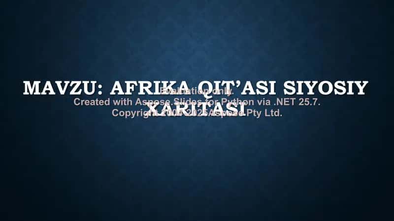 Afrika qit’asi siyosiy xaritasi 1