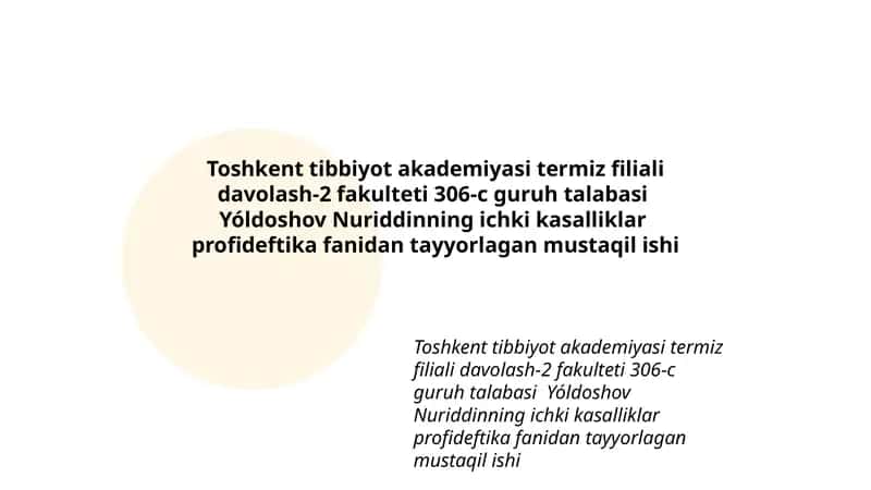 Internal Diseases Prophylaxis 1